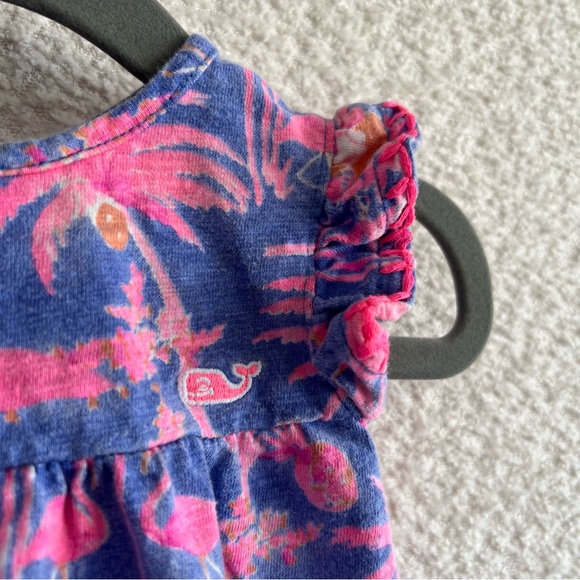 Vineyard Vines Baby Girl One Piece Flamingo Monkey Pink Romper Size 3-6‎ Months - Picture 5 of 10